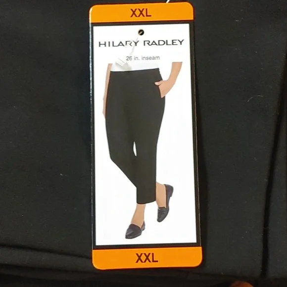 NWT Hilary Radley Crepe Pull On ankle Pants Black - Picture 6 of 8